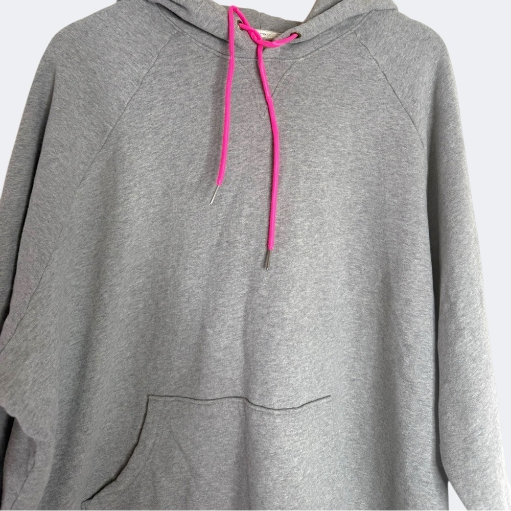 NEW MOTHER THE COCOON Oversized Hoodie Gray with Neon Pink Drawstrings SMALL - Picture 4 of 12